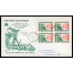 canada stamp 391 surveying crew 5 1961 FDC LL 017