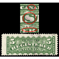 canada stamp f registration f2ii registered stamp 5 1875 U F VF 003