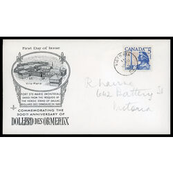 canada stamp 390 dollard des ormeaux 5 1960 FDC PC 025