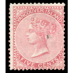 british columbia vancouver island stamp 5 queen victoria 5 1865 U F 030