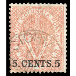 british columbia vancouver island stamp 9 surcharge 1867 U F 023