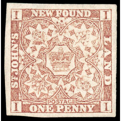 newfoundland stamp 1 pence first issue 1d 1857 M VFNG 034