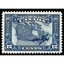canada stamp 145 map of canada 1867 1927 12 1927 M XFNH 021