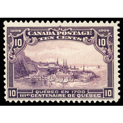 canada stamp 101 quebec in 1700 10 1908 M F VFNH 065
