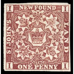 newfoundland stamp 1 pence first issue 1d 1857 M VFNG 036