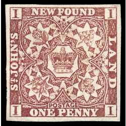 newfoundland stamp 1 pence first issue 1d 1857 M XFNG 035