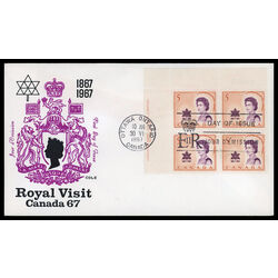 canada stamp 471 queen elizabeth ii and centennial symbol 5 1967 FDC UL 016