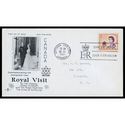 canada stamp 471 queen elizabeth ii and centennial symbol 5 1967 FDC PC 019