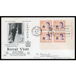 canada stamp 471 queen elizabeth ii and centennial symbol 5 1967 FDC LR 022