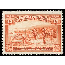 canada stamp 102 champlain s departure 15 1908 M F VF 077