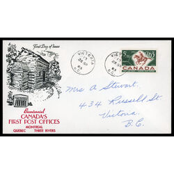canada stamp 413 postrider and map 5 1963 FDC PC 020