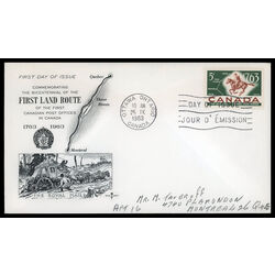 canada stamp 413 postrider and map 5 1963 FDC PC 021