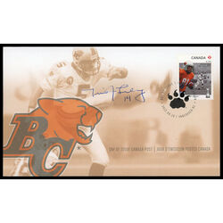 canada stamp 2569 bc lions geroy simon 1975 lui s kick 2012 FDC PC 001