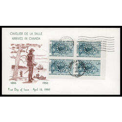 canada stamp 446 cavelier de la salle 5 1966 FDC UR 007