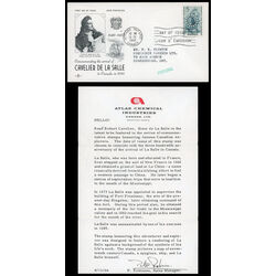 canada stamp 446 cavelier de la salle 5 1966 FDC PC 010