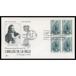 canada stamp 446 cavelier de la salle 5 1966 FDC BLOCK 012