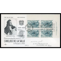 canada stamp 446 cavelier de la salle 5 1966 FDC LR 015
