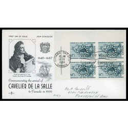 canada stamp 446 cavelier de la salle 5 1966 FDC UR 014