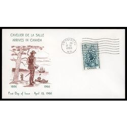 canada stamp 446 cavelier de la salle 5 1966 FDC PC 008