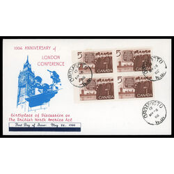 canada stamp 448 canadian delegation 5 1966 FDC BLOCK 013