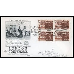 canada stamp 448 canadian delegation 5 1966 FDC BLOCK 018