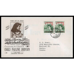 canada stamp 392 pauline johnson 5 1961 FDC PC 020