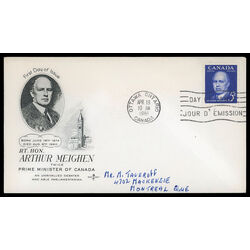 canada stamp 393 arthur meighen 5 1961 FDC PC 010