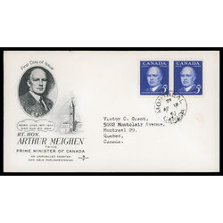 canada stamp 393 arthur meighen 5 1961 FDC PC 012