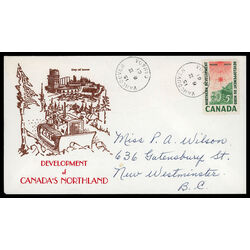 canada stamp 391 surveying crew 5 1961 FDC PC 022