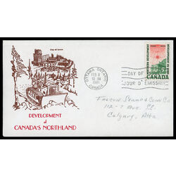 canada stamp 391 surveying crew 5 1961 FDC PC 027