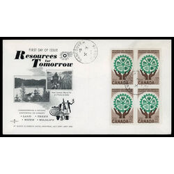 canada stamp 395 resources for tomorrow 5 1961 FDC BLOCK 015
