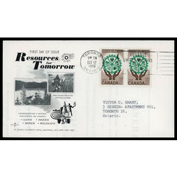 canada stamp 395 resources for tomorrow 5 1961 FDC PC 017