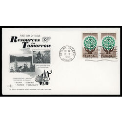 canada stamp 395 resources for tomorrow 5 1961 FDC PC 019