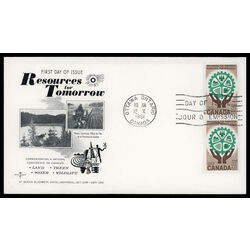 canada stamp 395 resources for tomorrow 5 1961 FDC PC 020