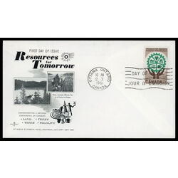 canada stamp 395 resources for tomorrow 5 1961 FDC PC 022
