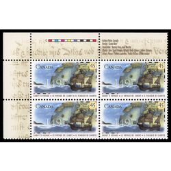 canada stamp 1649 cabot s ship matthew with map and globe in background 45 1997 PB UL