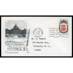canada stamp 399 1860 b c stamp 5 1962 FDC PC 028