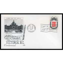 canada stamp 399 1860 b c stamp 5 1962 FDC PC 032