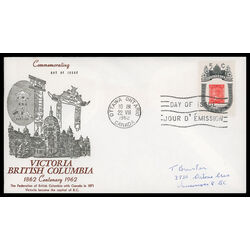 canada stamp 399 1860 b c stamp 5 1962 FDC PC 042