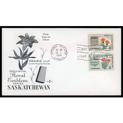 canada stamp 425 saskatchewan prairie lily 5 1966 FDC COMBO 007