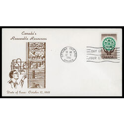 canada stamp 395 resources for tomorrow 5 1961 FDC PC 023