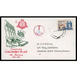 canada stamp 394 power plant 5 1961 FDC PC 010