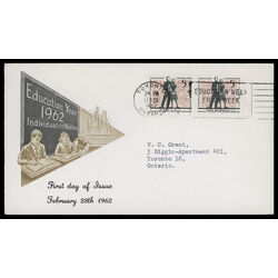 canada stamp 396 students 5 1962 FDC PC 018