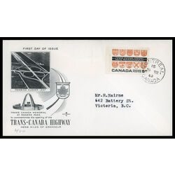 canada stamp 400 provincial coats of arms 5 1962 FDC PC 024