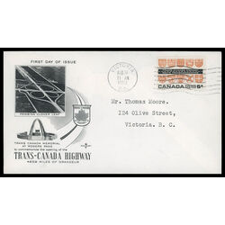 canada stamp 400 provincial coats of arms 5 1962 FDC PC 025