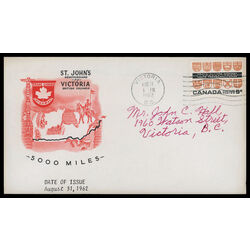canada stamp 400 provincial coats of arms 5 1962 FDC PC 031
