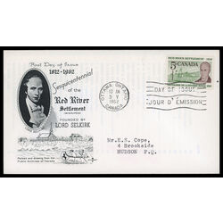 canada stamp 397 lord selkirk 5 1962 FDC PC 021