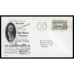 canada stamp 397 lord selkirk 5 1962 FDC PC 026