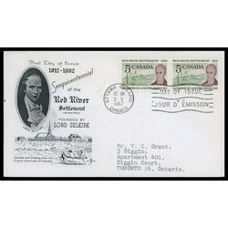 canada stamp 397 lord selkirk 5 1962 FDC PC 029