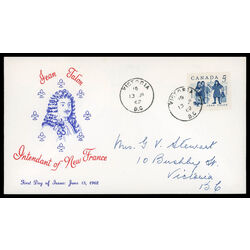canada stamp 398 talon and colonists 5 1962 FDC PC 012